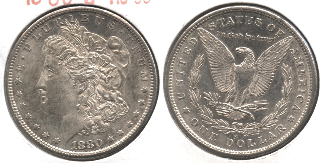 1880-S Morgan Silver Dollar AU-50 #e