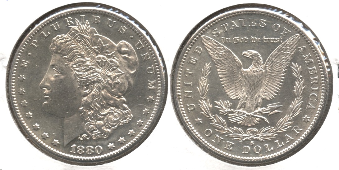 1880-S Morgan Silver Dollar AU-55 #f