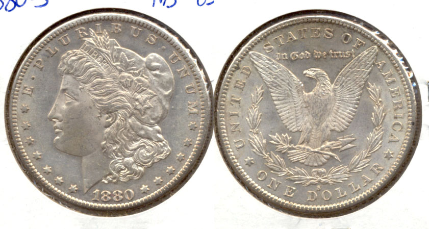 1880-S Morgan Silver Dollar MS-63 b