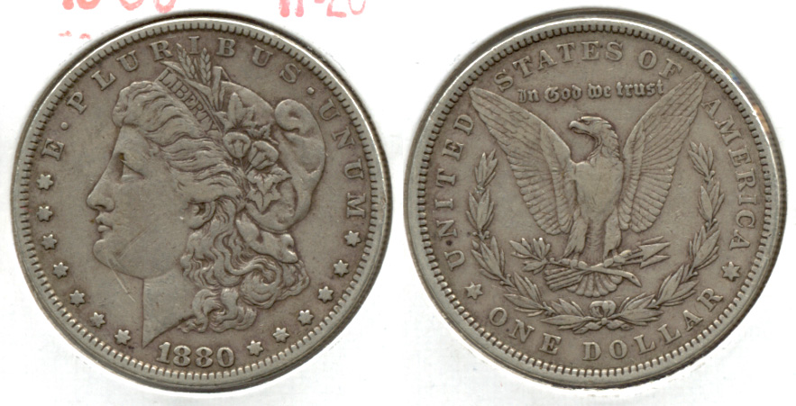 1880 Morgan Silver Dollar VF-20 d