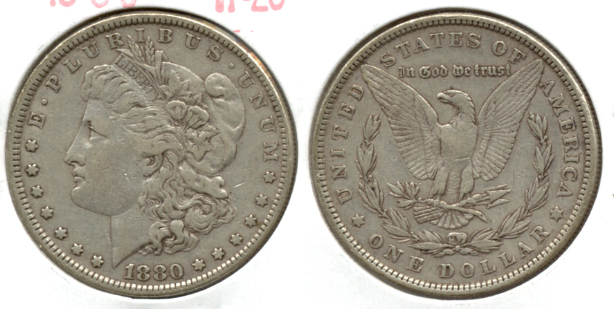 1880 Morgan Silver Dollar VF-20 e