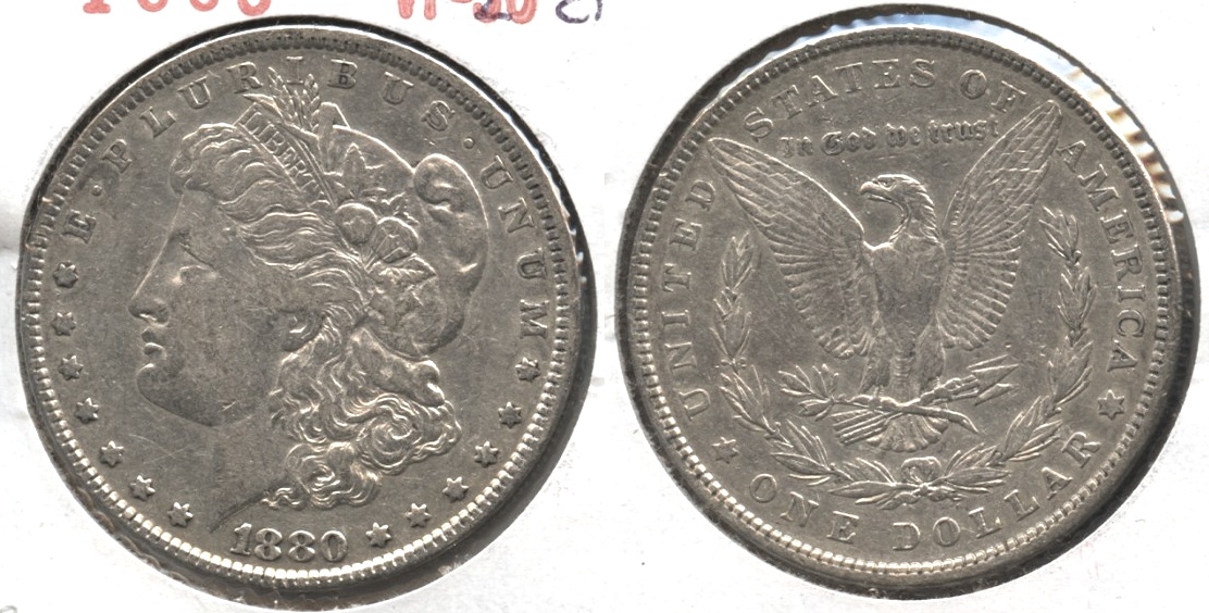 1880 Morgan Silver Dollar VF-20 #p Cleaned