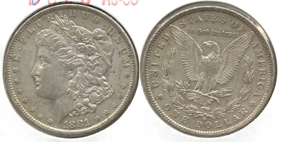 1881-O Morgan Silver Dollar AU-50 e