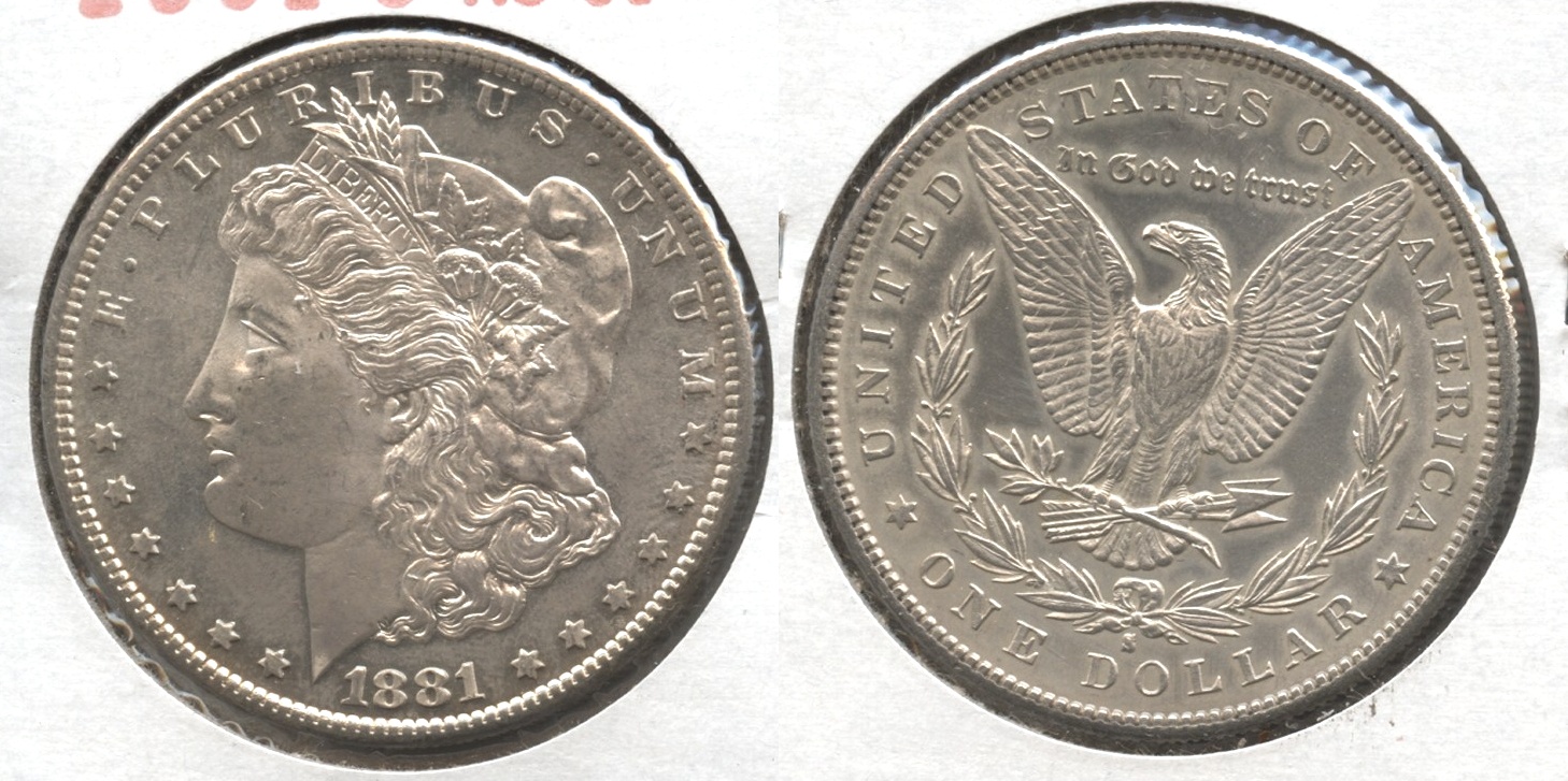 1881-S Morgan Silver Dollar AU-50 #h