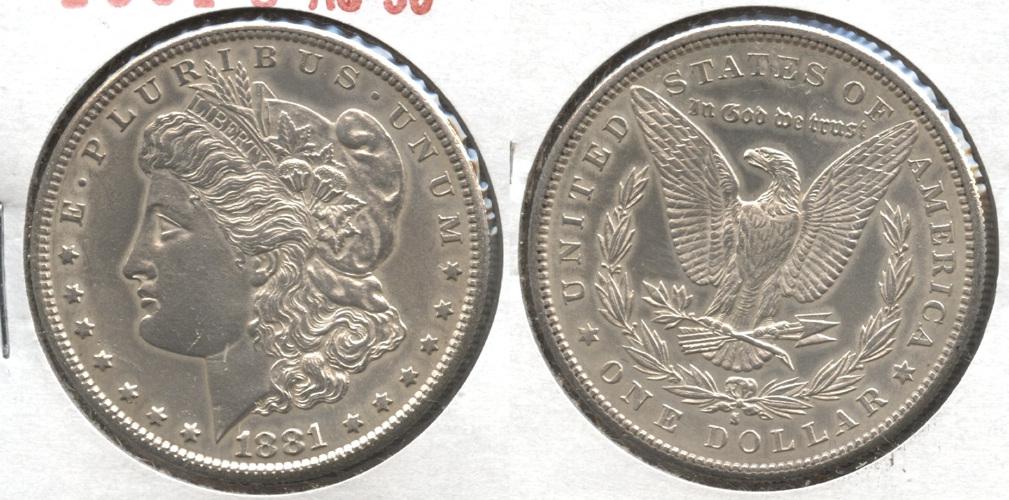 1881-S Morgan Silver Dollar AU-50 #i