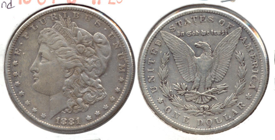 1881-S Morgan Silver Dollar EF-40 a Cleaned