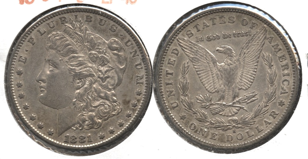 1881-S Morgan Silver Dollar EF-45 #d