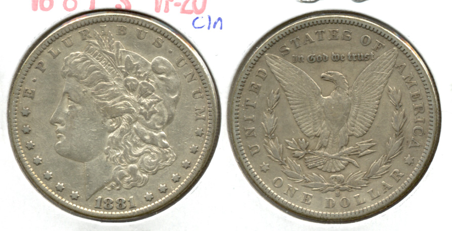 1881-S Morgan Silver Dollar VF-20 Cleaned