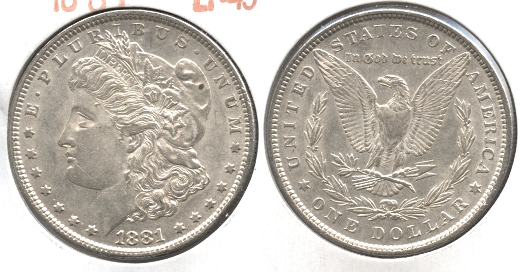 1881 Morgan Silver Dollar EF-45