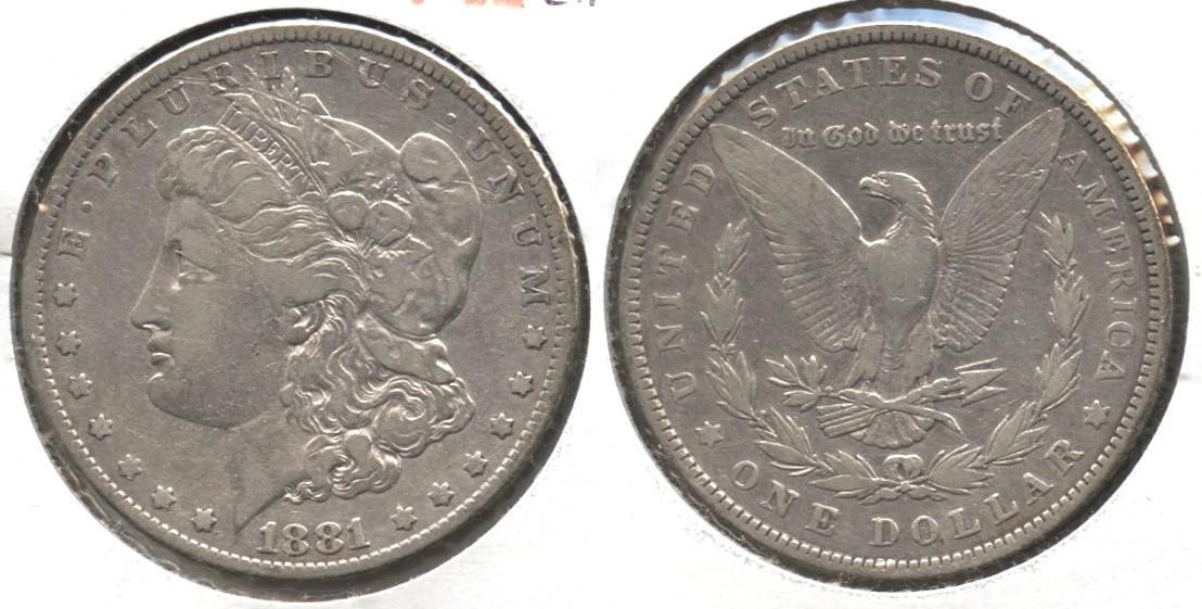 1881 Morgan Silver Dollar Fine-12 Cleaned #c