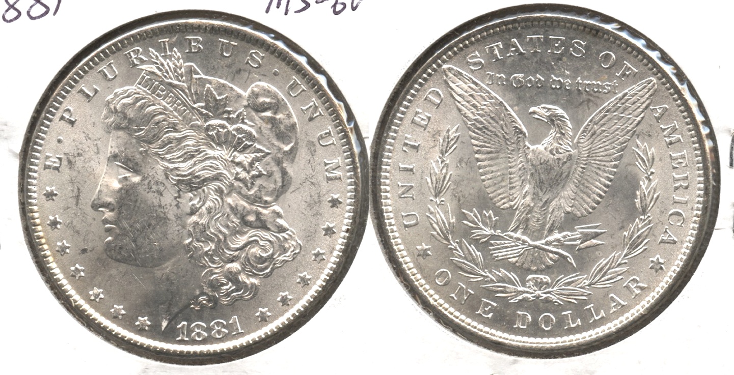 1881 Morgan Silver Dollar MS-60 #a