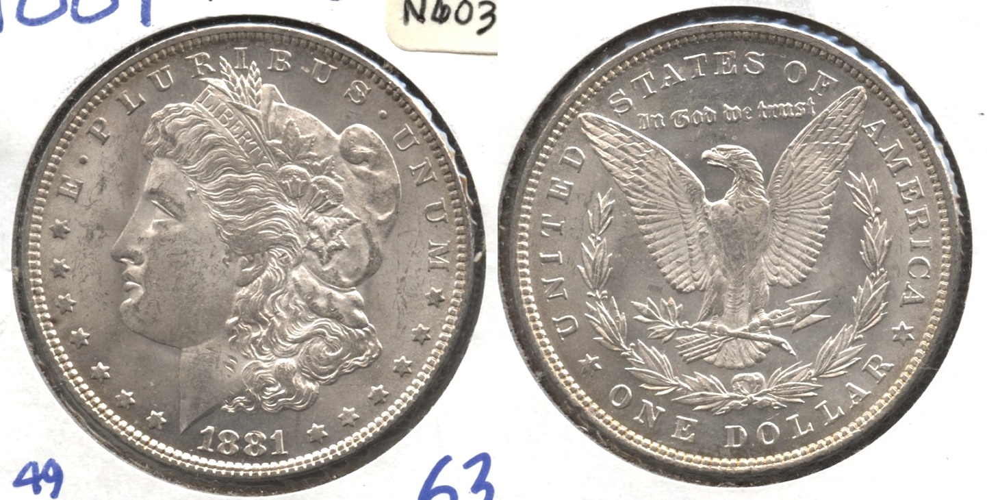1881 Morgan Silver Dollar MS-63 #a