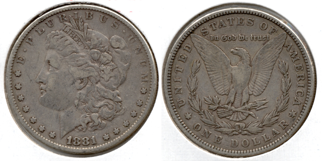 1881 Morgan Silver Dollar VF-20 c