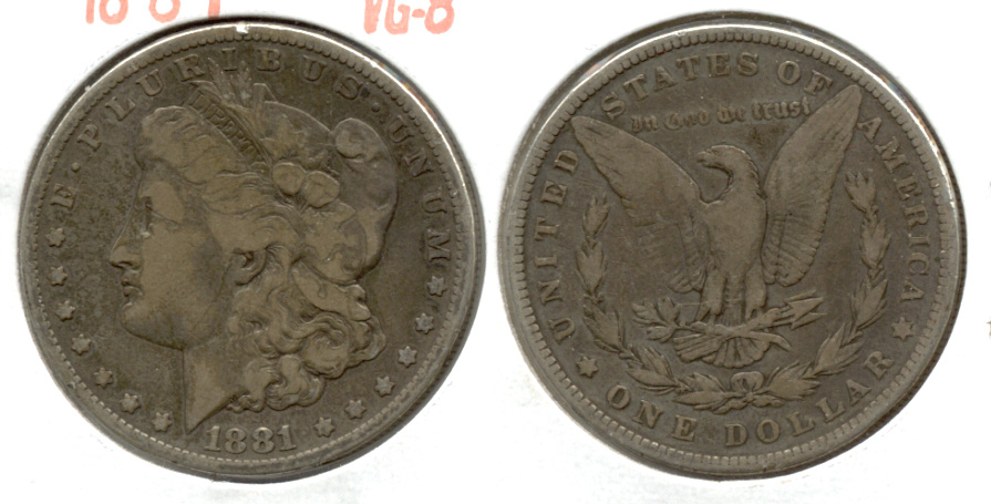 1881 Morgan Silver Dollar VG-8