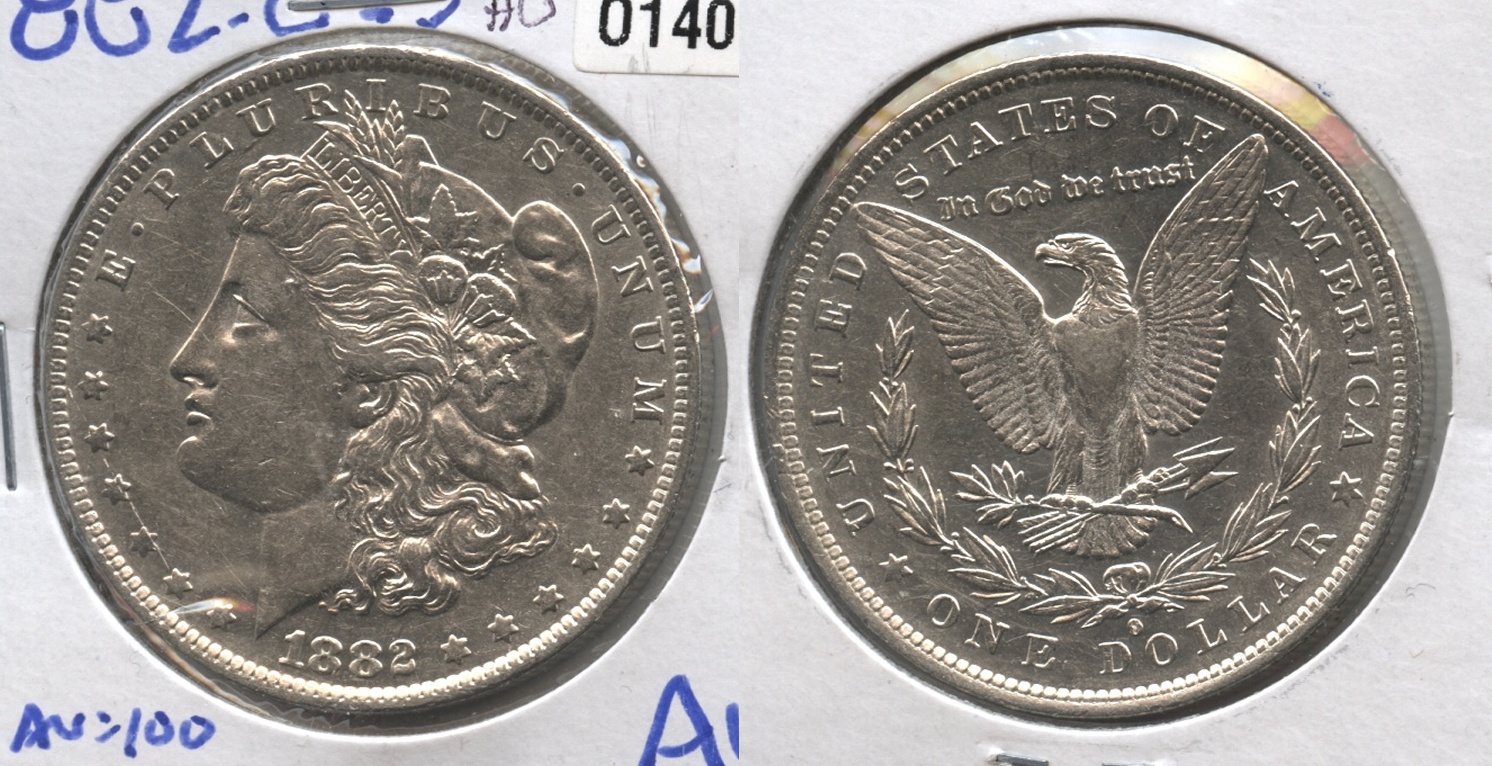 1882-O O over S variety Morgan Silver Dollar AU-50