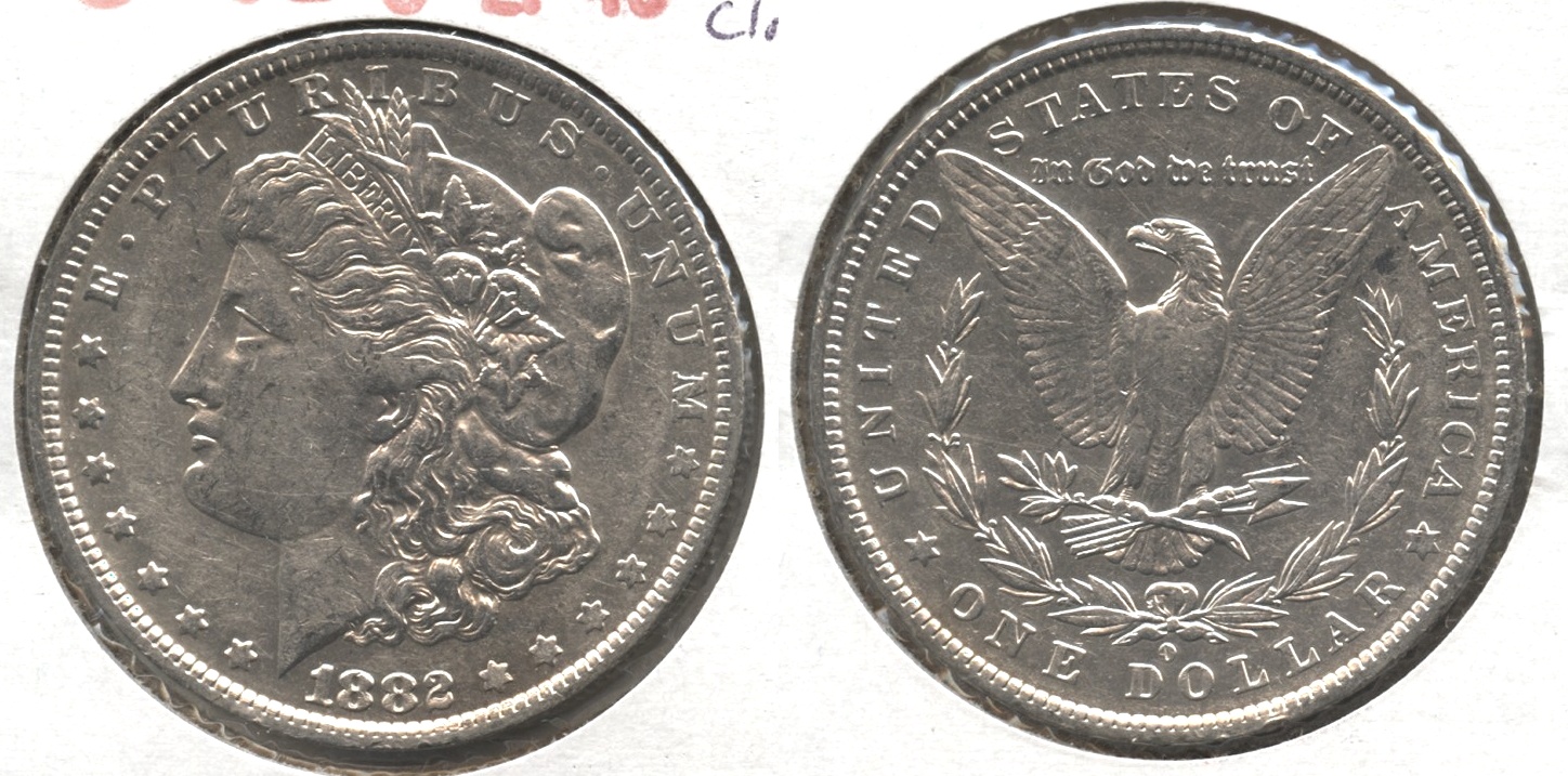 1882-O Morgan Silver Dollar EF-40 #y Lightly Cleaned