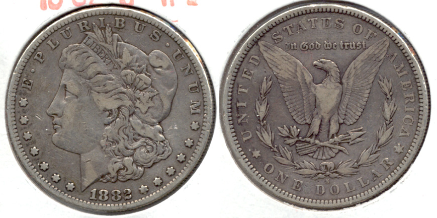 1882-S Morgan Silver Dollar VF-20 d