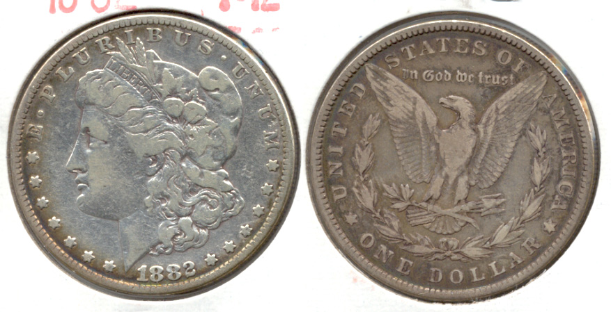 1882 Morgan Silver Dollar Fine-12 b Cleaned