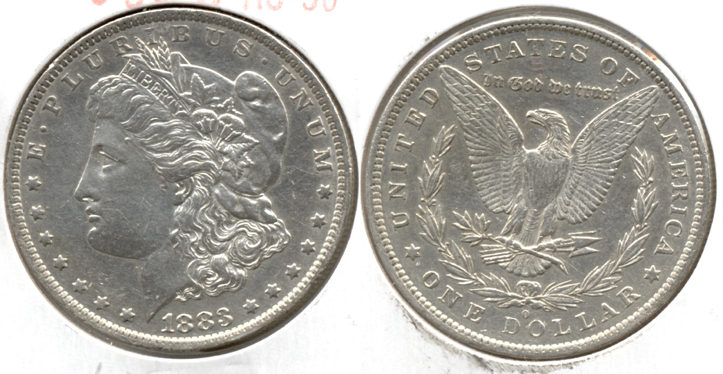 1883-O Morgan Silver Dollar AU-50 d Cleaned