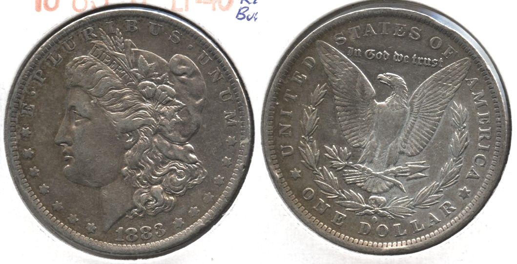 1883-O Morgan Silver Dollar EF-40 Reverse Rim Bump #r