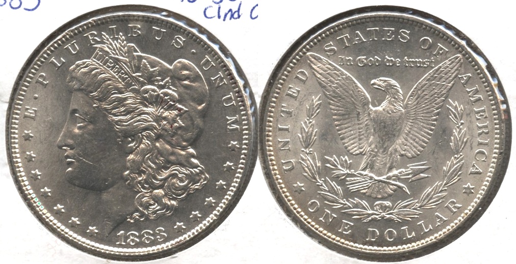 1883 Morgan Silver Dollar AU-55 a Cleaned Obverse