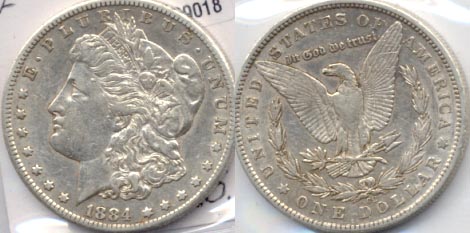 1884-CC Morgan Silver Dollar EF-40