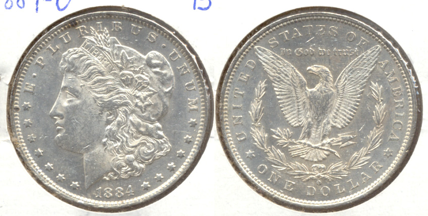1884-O Morgan Silver Dollar MS-60 e