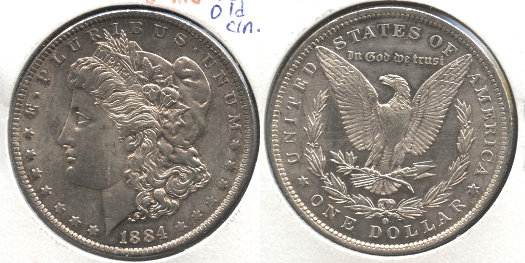 1884-O Morgan Silver Dollar MS-60 #i Old Cleaning