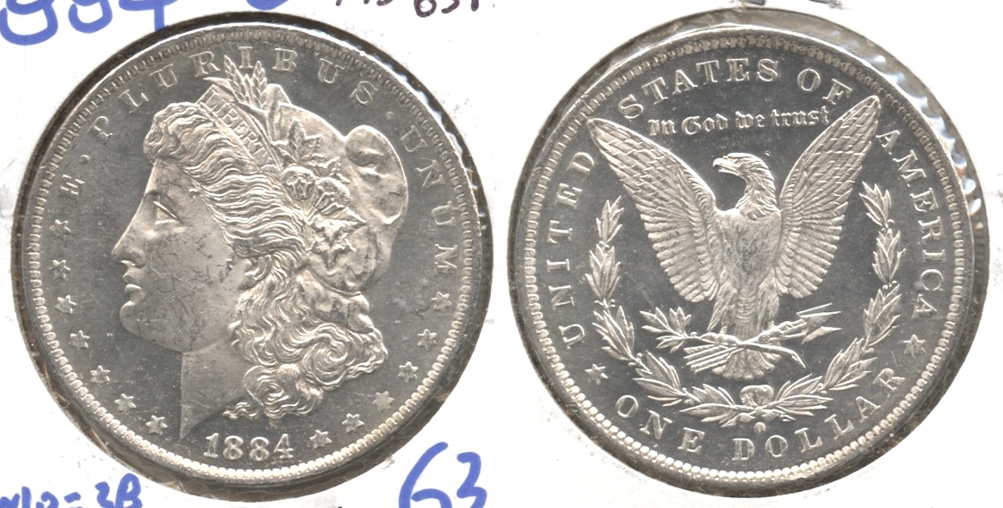 1884-O Morgan Silver Dollar MS-63 #i Prooflike