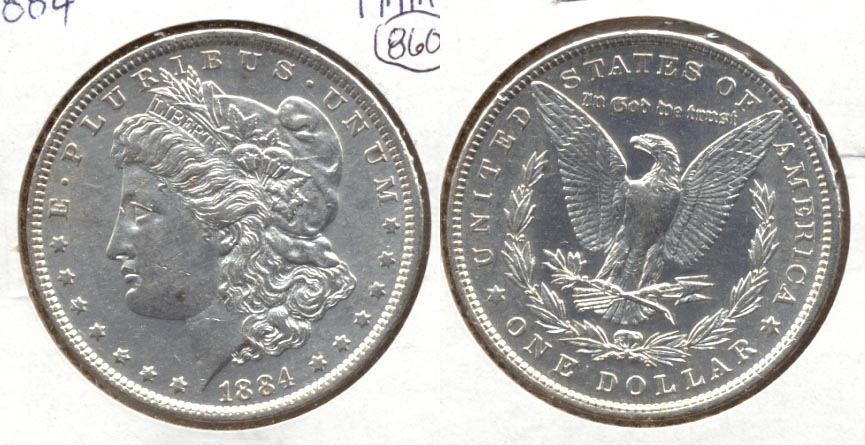 1884 Morgan Silver Dollar AU-50 Cleaned