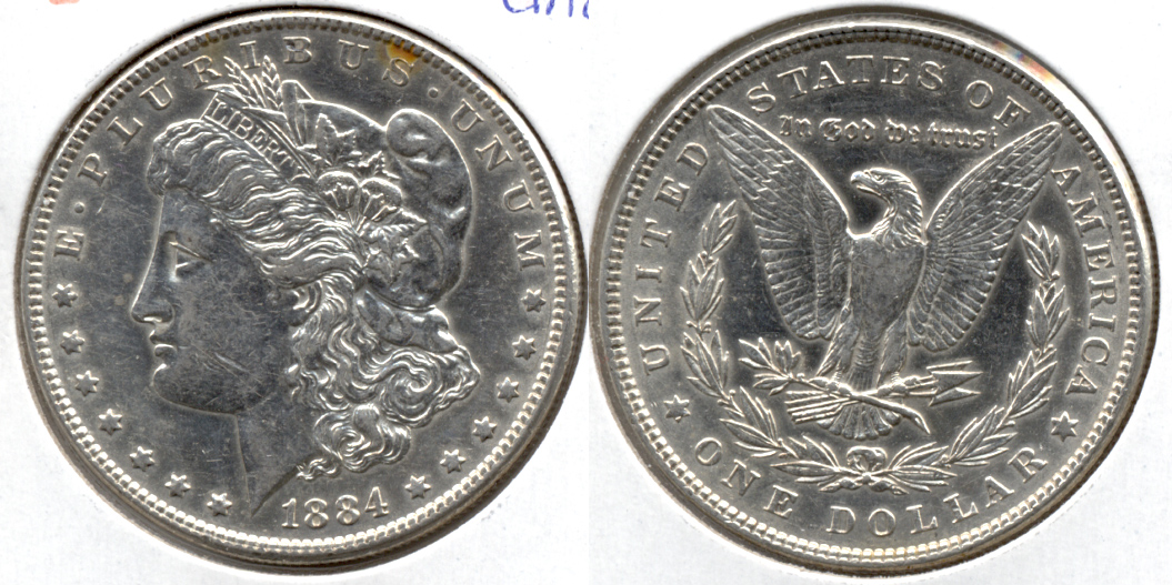 1884 Morgan Silver Dollar EF-40 d Cleaned
