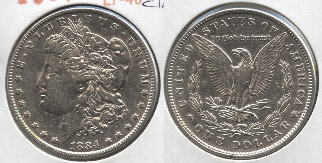 1884 Morgan Silver Dollar EF-40 #j Cleaned