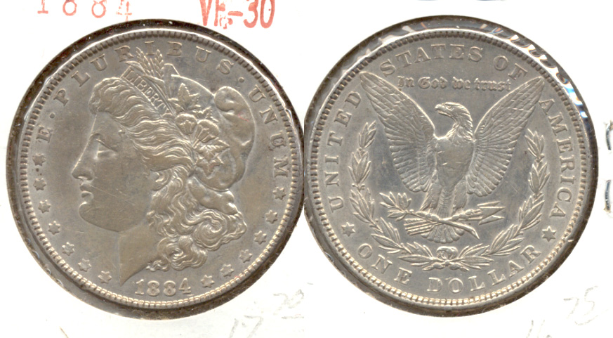 1884 Morgan Silver Dollar VF-30 b