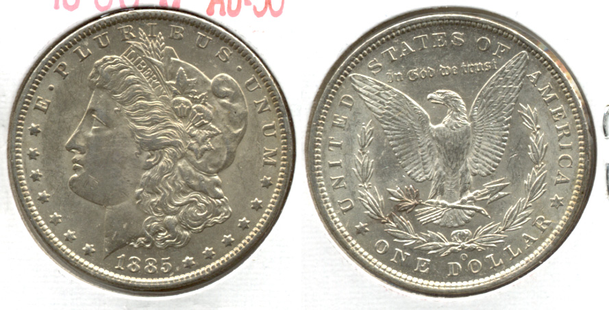 1885-O Morgan Silver Dollar AU-50 d