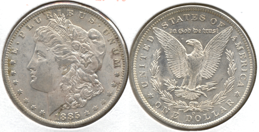 1885-O Morgan Silver Dollar EF-40 d