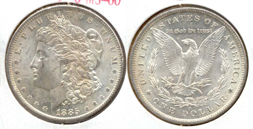 1885-O Morgan Silver Dollar MS-60 b