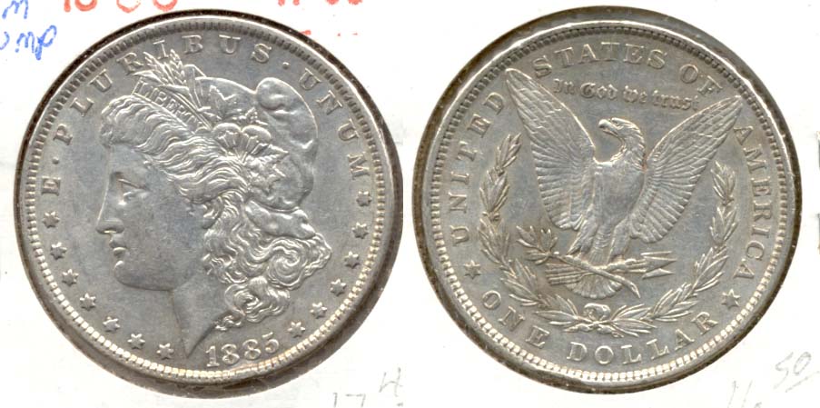 1885 Morgan Silver Dollar EF-40 f Rim Bump