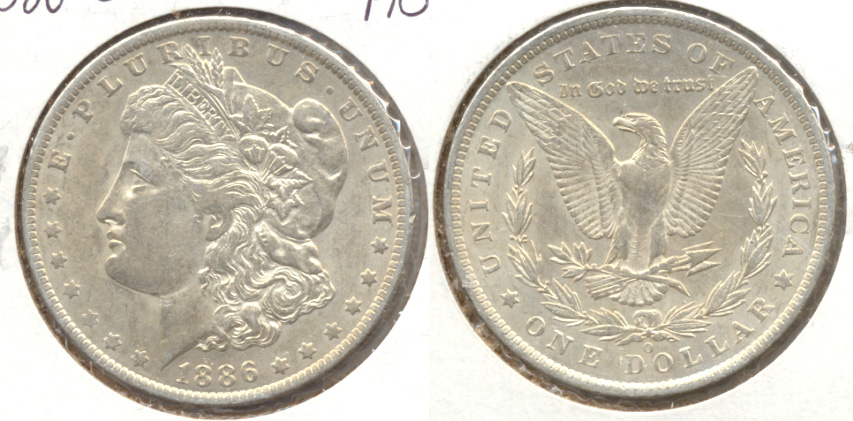 1886-O Morgan Silver Dollar AU-50 b