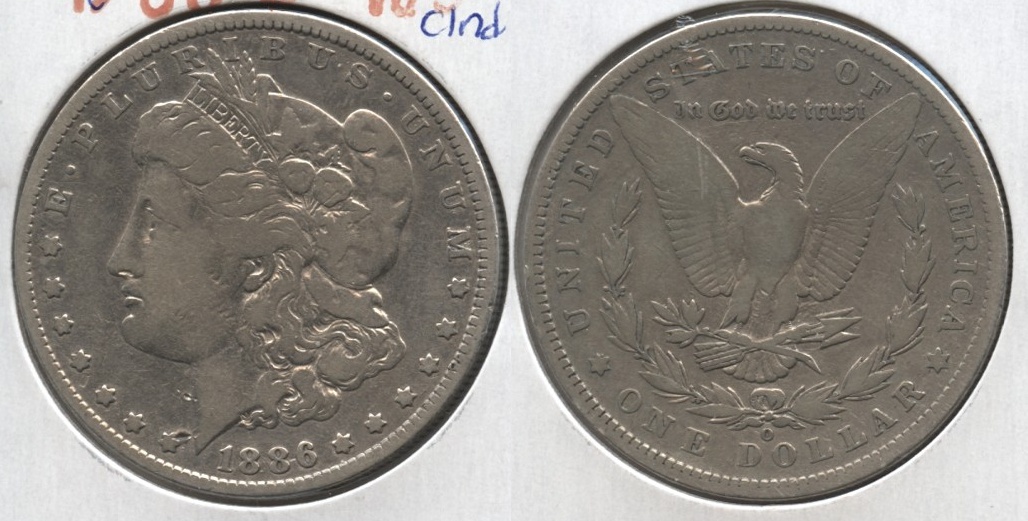 1886-O Morgan Silver Dollar VG-8 #b Cleaned