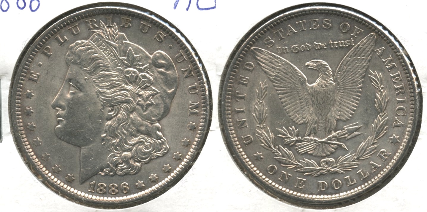 1886 Morgan Silver Dollar AU-50 #aq