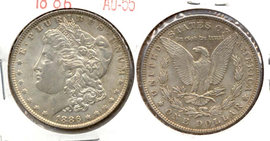 1886 Morgan Silver Dollar AU-55 b