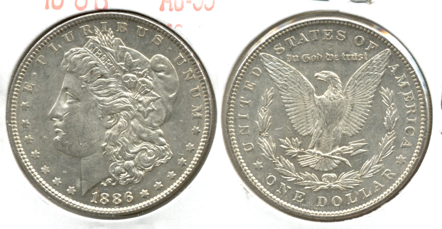 1886 Morgan Silver Dollar AU-55 d