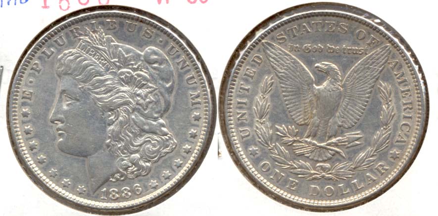 1886 Morgan Silver Dollar EF-40 a Cleaned