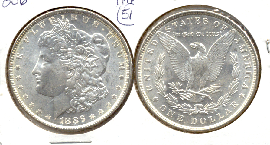 1886 Morgan Silver Dollar MS-60 b