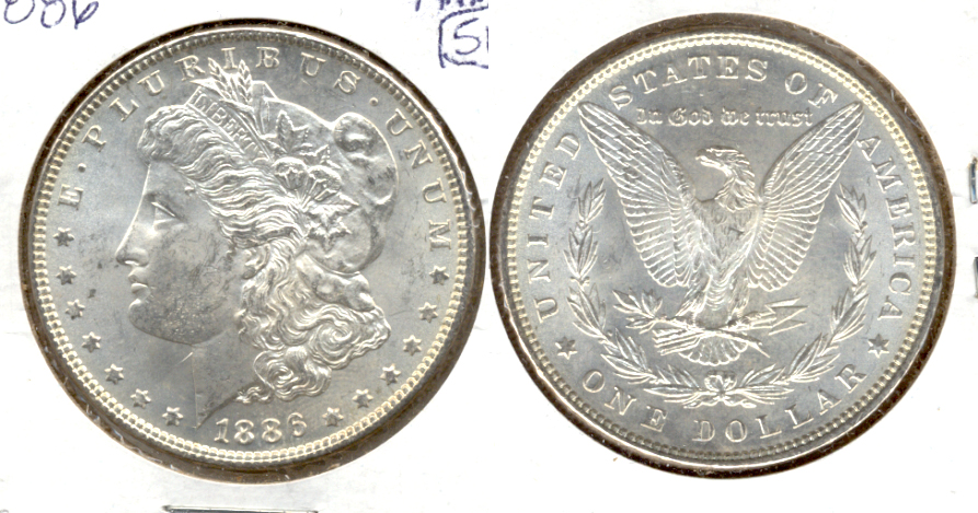 1886 Morgan Silver Dollar MS-60 c