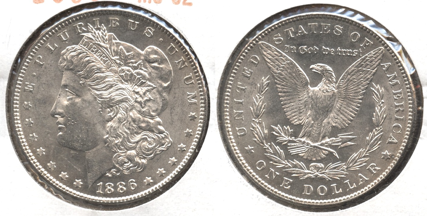 1886 Morgan Silver Dollar MS-62 #e