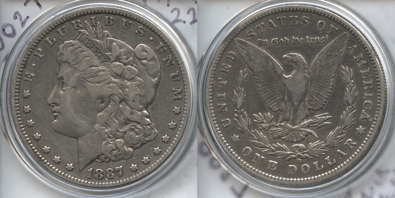 1887-O Morgan Silver Dollar Fine-15 VAM-22 Doubled Eyelid