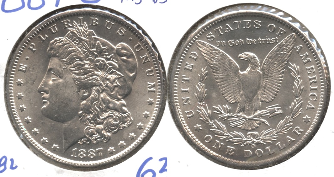 1887-O Morgan Silver Dollar MS-63