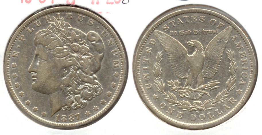 1887-O Morgan Silver Dollar VF-20 b Cleaned