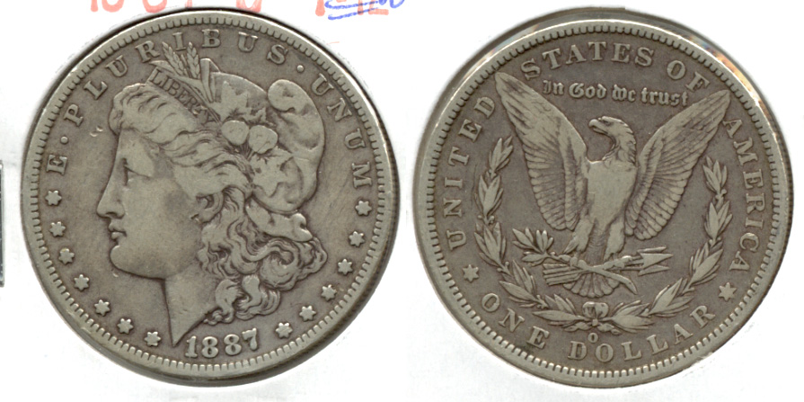 1887-O Morgan Silver Dollar VG-10 a